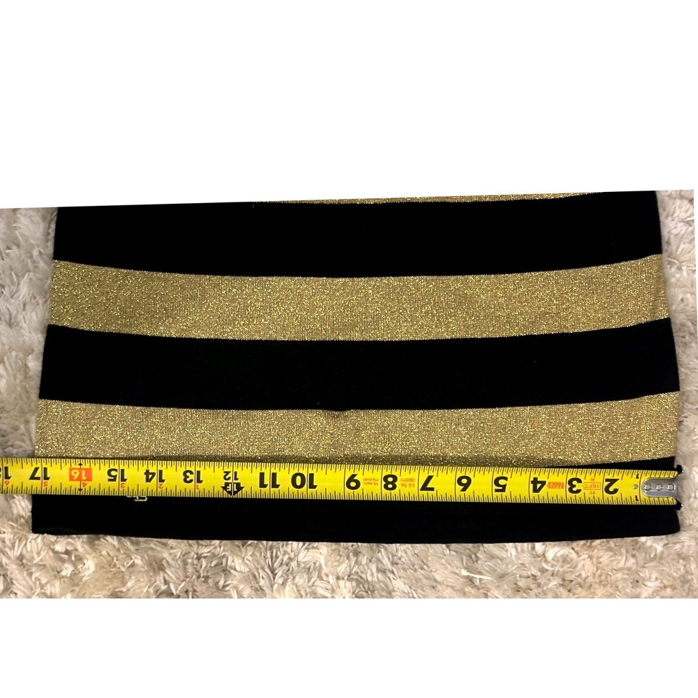 Lauren Ralph Lauren Womens Black Gold Metallic Striped Boat Neck Top Size Medium - Picture 4 of 7